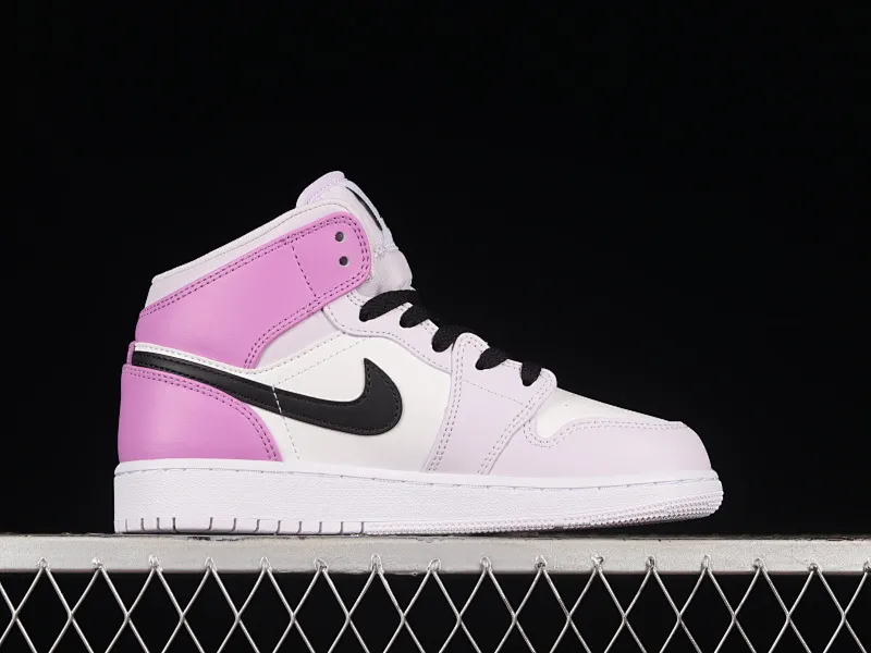 All categories Air Jordan Jordan series basketball shoes Air Jordan 1 Mid G version pure original Air Jordan 1 Mid GS AJ1 Joe 1 gradient grape purple mid-top basketball shoes DQ8423-501